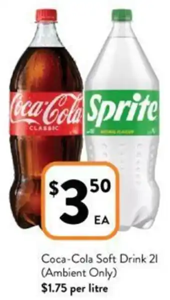 Foodworks Coca-Cola Soft Drink 2l offer
