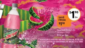 Foodworks Pepsi Soft Drinks 1.25l offer