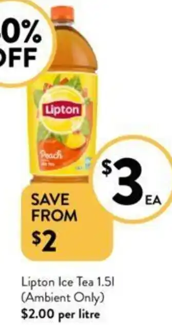 Foodworks Lipton Ice Tea 1.5l offer