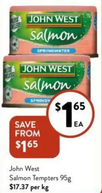 Foodworks John West Salmon Tempters 95g offer
