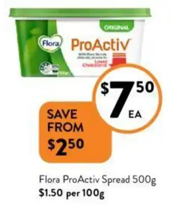 Foodworks Flora ProActiv Spread 500g offer