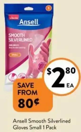Foodworks Ansell Smooth Silverlined Gloves Small offer