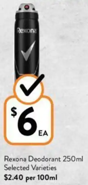 Foodworks Rexona Deodorant 250ml offer