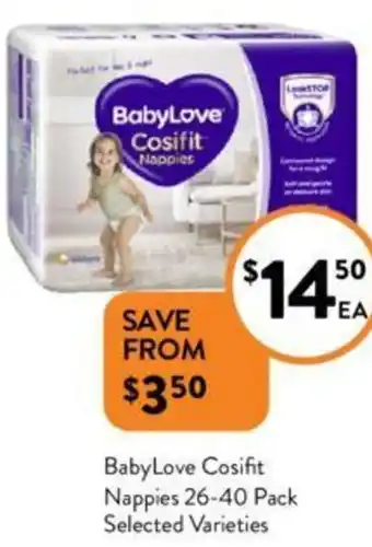 Foodworks BabyLove Cosifit Nappies offer