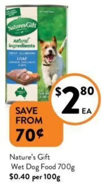 Foodworks Natures Gift Wet Dog Food 700g offer