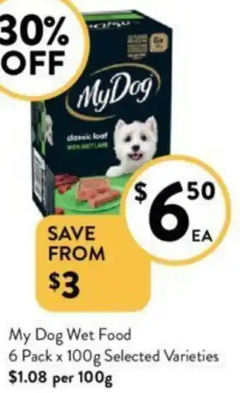 Foodworks My Dog Wet Food 6 Pack x 100g offer