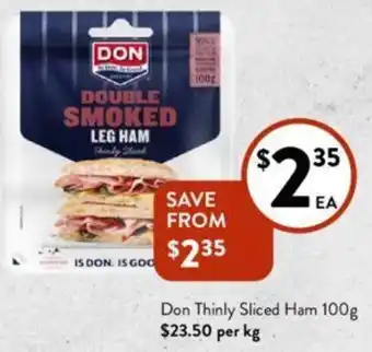 Foodworks Don Thinly Sliced Ham 100g offer
