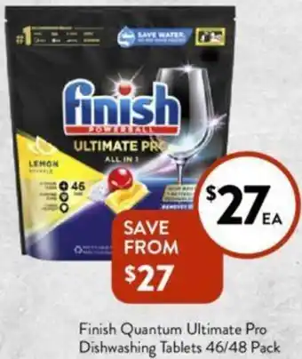 Foodworks Finish Quantum Ultimate Pro Dishwashing Tablets 46/48 Pack offer