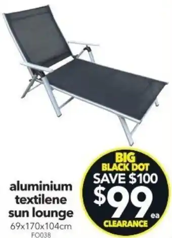 aluminium textilene sun lounge