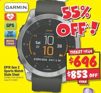 JB Hi-Fi EPIX Gen 2 Sports Watch Slate Steel offer