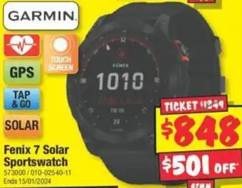 JB Hi-Fi Fenix 7 Solar Sportswatch offer