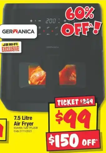 JB Hi-Fi 7.5 Litre Air Fryer offer