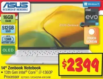 JB Hi-Fi 14 Zenbook Notebook offer