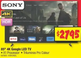 JB Hi-Fi 85 4K Google LED TV offer