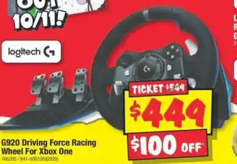 JB Hi-Fi G920 Driving Force Racing Wheel For Xbox One offer
