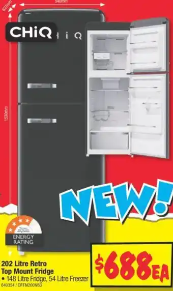 JB Hi-Fi 202 Litre Retro Top Mount Fridge offer