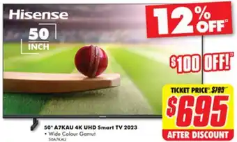 The Good Guys 50 A7KAU 4K UHD Smart TV 2023 offer