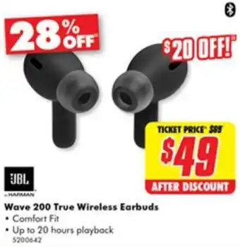 The Good Guys Wave 200 True Wireless Earbuds offer