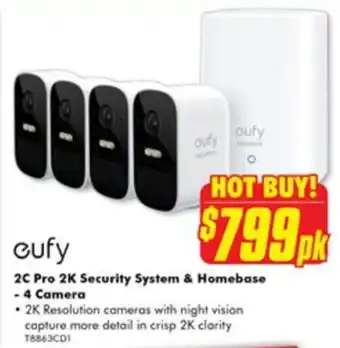 The Good Guys 2C Pro 2K Security System & Homebase - 4 Camera offer