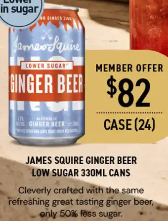 Dan Murphy's JAMES SQUIRE GINGER BEER LOW SUGAR 330ML CANS offer
