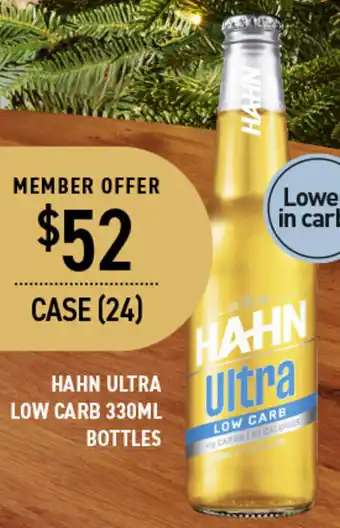 Dan Murphy's HAHN ULTRA LOW CARB 330ML BOTTLES offer