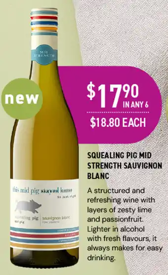 Dan Murphy's SQUEALING PIG MID STRENGTH SAUVIGNON BLANC offer