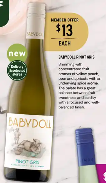 Dan Murphy's BABYDOLL PINOT GRIS offer