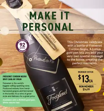 Dan Murphy's FREIXENET CORDON NEGRO BRUT CAVA NV SPAIN offer