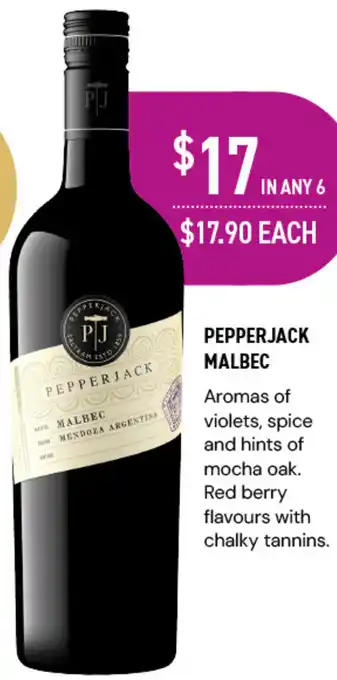 Dan Murphy's PEPPERJACK MALBEC offer