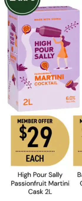 High Pour Sally Passionfruit Martini Cask 2L