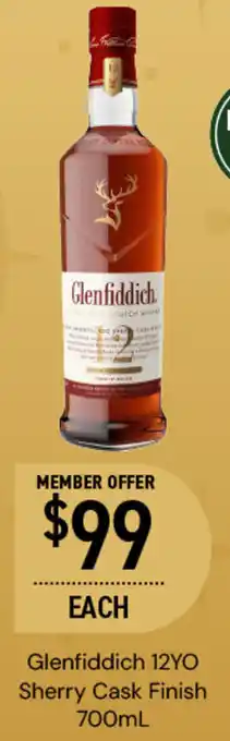 Dan Murphy's Glenfiddich 12YO Sherry Cask Finish 700mL offer