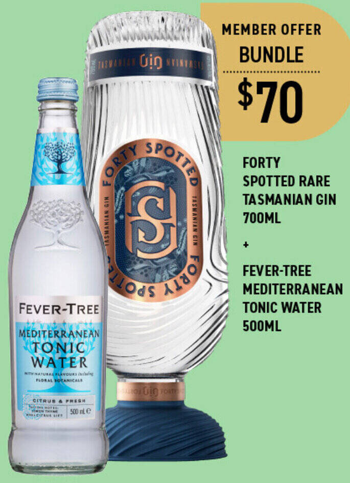 FORTY SPOTTED RARE TASMANIAN GIN 700ML + FEVERTREE MEDITERRANEAN TONIC