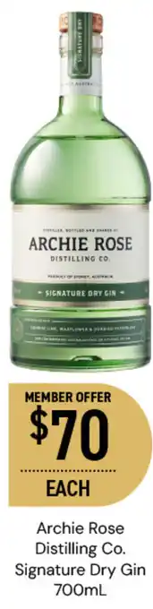 Archie Rose Distilling Co. Signature Dry Gin 700mL