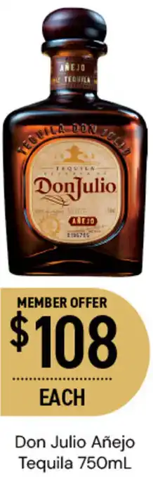 Dan Murphy's Don Julio Añejo Tequila 750mL offer