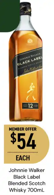 Dan Murphy's Johnnie Walker Black Label Blended Scotch Whisky 700mL offer