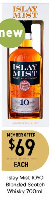 Dan Murphy's Islay Mist 10YO Blended Scotch Whisky 700mL offer