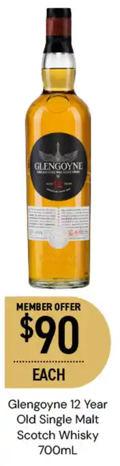 Dan Murphy's Glengoyne 12 Year Old Single Malt Scotch Whisky 700mL offer