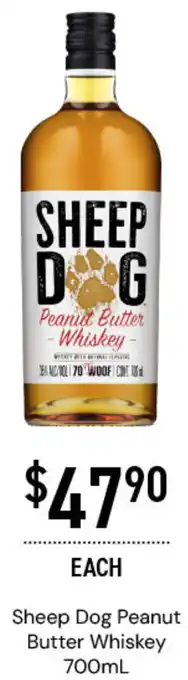 Dan Murphy's Sheep Dog Peanut Butter Whiskey 700mL offer
