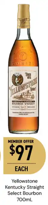 Dan Murphy's Yellowstone Kentucky Straight Select Bourbon 700mL offer
