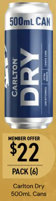 Dan Murphy's Carlton Dry 500mL Cans offer