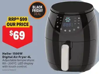 Heller 1500W Digital Air Fryer 4L