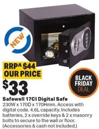 Mitre 10 Safewell 17CI Digital Safe offer