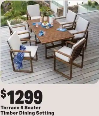 Mitre 10 Terrace 6 Seater Timber Dining Setting offer