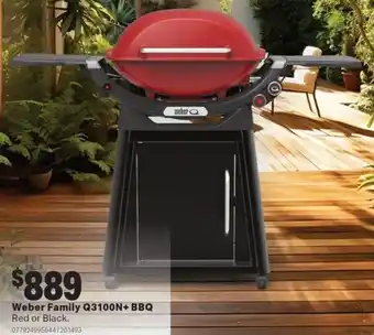 Mitre 10 Weber Family Q3100N+ BBQ Red or Black offer