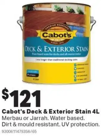 Cabot's Deck & Exterior Stain 4L