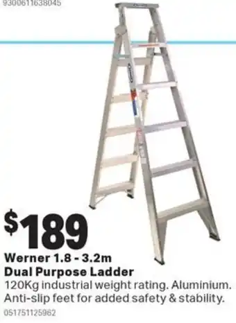 Werner 1.8-3.2m Dual Purpose Ladder