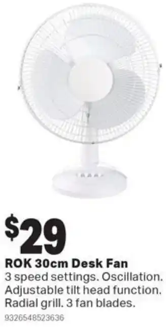 Mitre 10 ROK 30cm Desk Fan offer