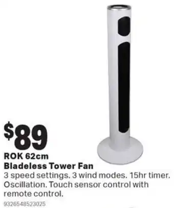 Mitre 10 ROK 62cm Bladeless Tower Fan offer