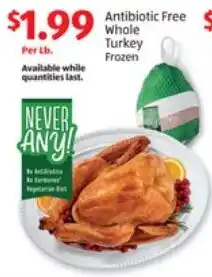 ALDI Antibiotic Free Whole Turkey Frozen offer
