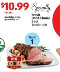 Fresh USDA Choice Beef Tenderloin